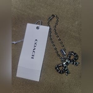 Coach New York Exclusive Black Pearl Bow Shoe Charm Wristlet Wallet Purse NWT